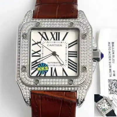 Cartier Santos 904l Stainless Steel Automatic Mechanical Watch 38mm — Cartier